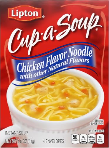 Image of SOUP SECRETS Lipton Cup-aSoup InstantSoup Chicken Noodle 4 Count For a Warm Cup ofSoup Made With Real Chicken Broth Flavor 1.8 oz (Pack of 5)