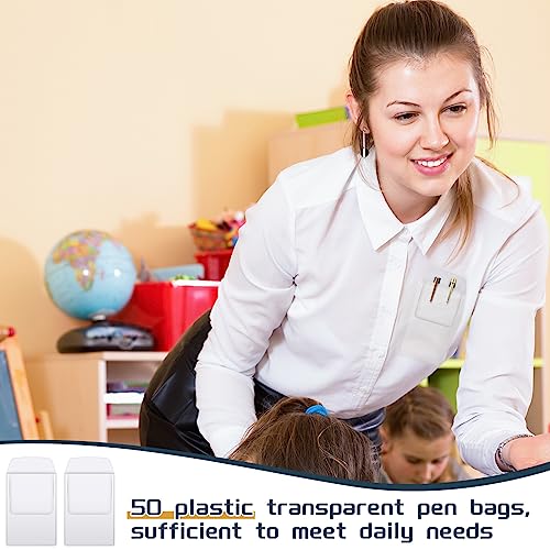 Tenceur TENCEUR-PROTECTORS-FCVJ656 50 Pcs Pocket Protector Heavy Duty Pvc Pen Holder Organizer Pouch thumb #1