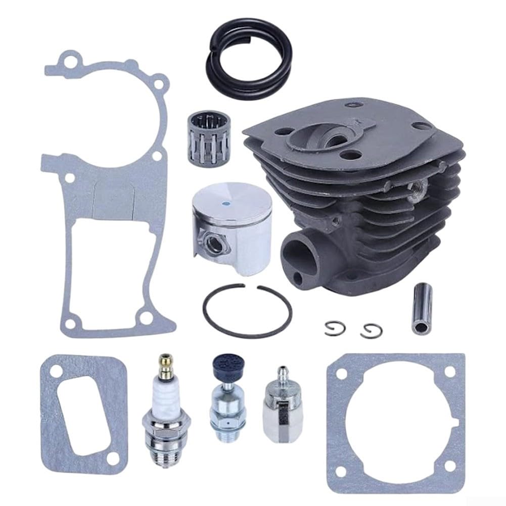 Cilindro de motosierra y para kit de juntas de pistón con válvula de liberación de compresión, filtro de combustible y tubo de aceite para 350 346 351 353