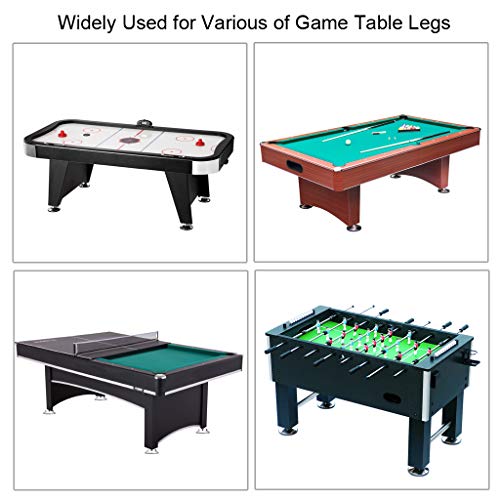 Ownmy 4 Pcs Billiard/Pool Table Leg Levelers, Leveling Risers For Football/Soccer Table, Ping Pong Table, Air Hockey Table, 5 Inch Metal Game Table Leg Levelers Heavy Duty Leveling Feets #TOP6