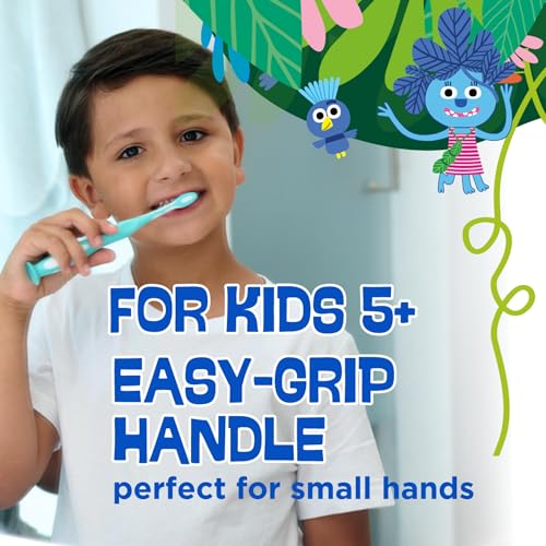 Image of GUM Monsterz Jr Kids Toothbrush, Soft Bristles with Suction Cup Base, Ages 5+, 1 Count (Pack of 6)