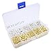 BEADNOVA 1600pcs Silver Plated Gold Plated Stardust Beads Smooth Round Loose Beads 3mm 4mm 6mm with Container Box Jewelry Making