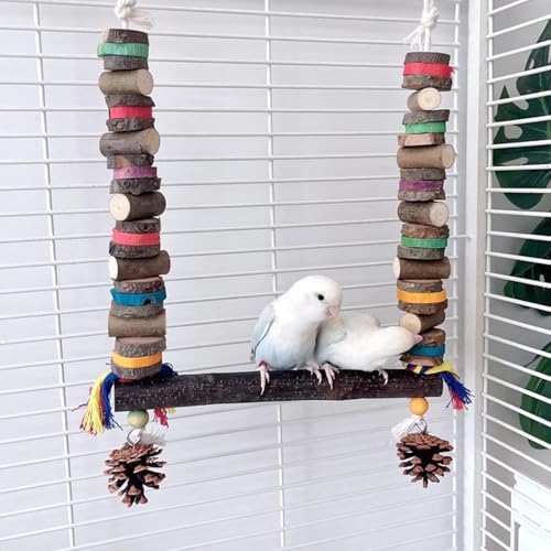 Balançoire pour perruche et accessoires décoratifs de cage oiseau - 4