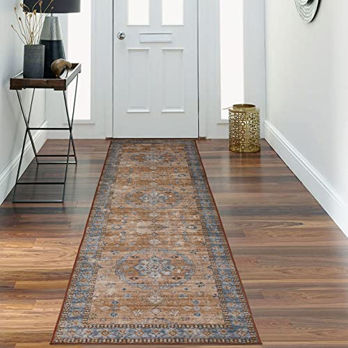 Decomall Feaona Runner Rug, Entryway Runner Rug, Traditional Persian Long Rug For Hallway Kitchen, Orange 2’6”X9’ #TOP21