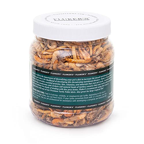 Fluker's Medley Treat for Aquatic Turtles, River Shrimp, Mealworms, and Crickets, 1.5 oz