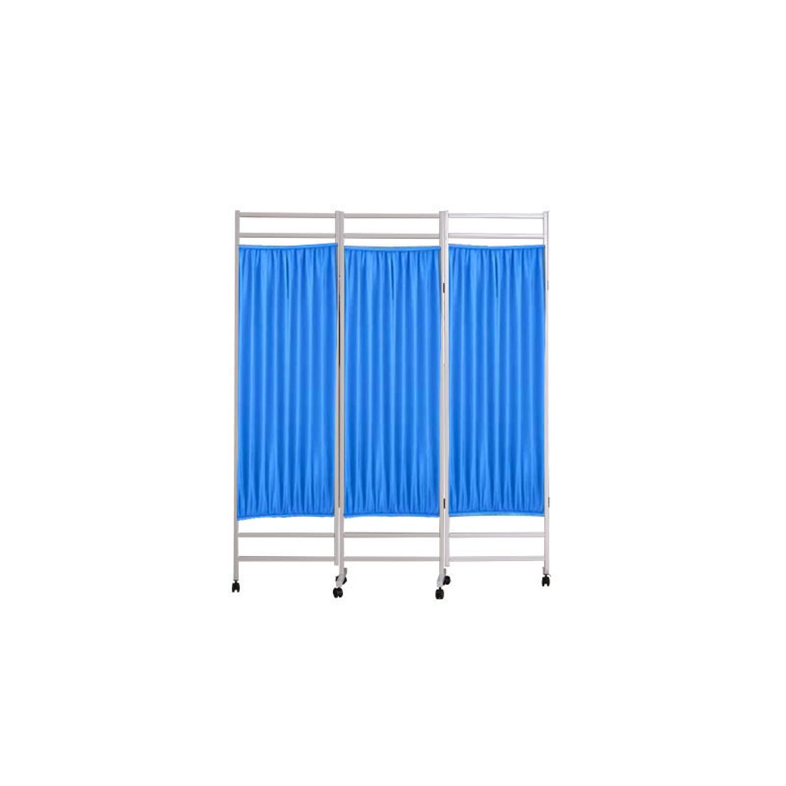 Cloison de séparation médicale grise 250x180 cm pliable et roulante