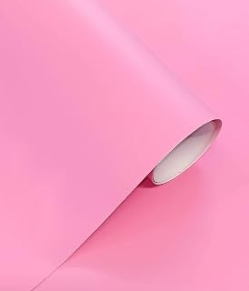 Vinilo Adhesivo Rosa Mate 40x300 cm Para Muebles Cocina Paredes Ventanas Manualidades Papel Adhesivo Decorativo (Rosa, 40x300 cm)
