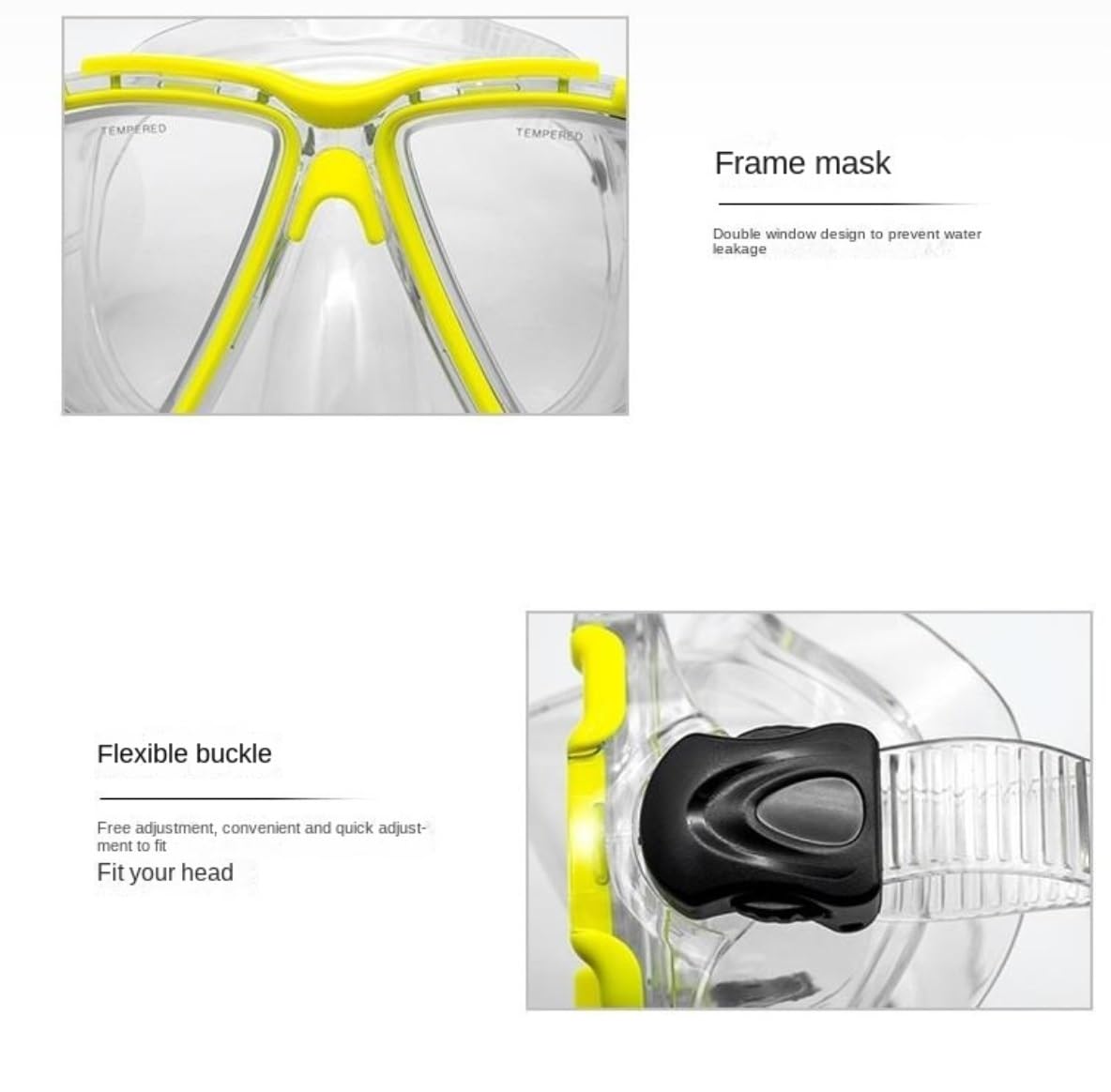 Sprzęt do Snorkelingu, Maska Do Nurkowania Maski Zestaw Silikonowa Sucha Górna Rurka Snorkel Combo Tempered Snorkeling Maska do Nurkowania