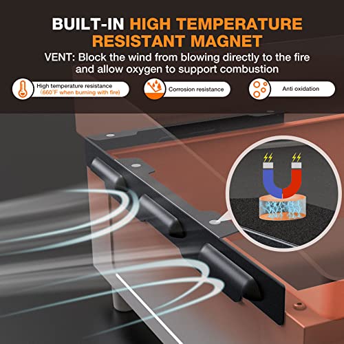 Image of Wind Guards for Blackstone 22 Inch Griddle, Grill Accessories for Griddle Grill and Camping, MeWeBlue 5018 Magnetic Stainless Steel Wind Screens Protect Flame Hold Heat, Compatible with Hood, Black