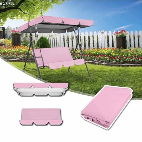 Waterproof Porch Swing Canopy & Cushion Replacement Set for 2/3-Seater Patio Chairs | Outdoor Seat Cover with Weather-Resistant Top Canopy