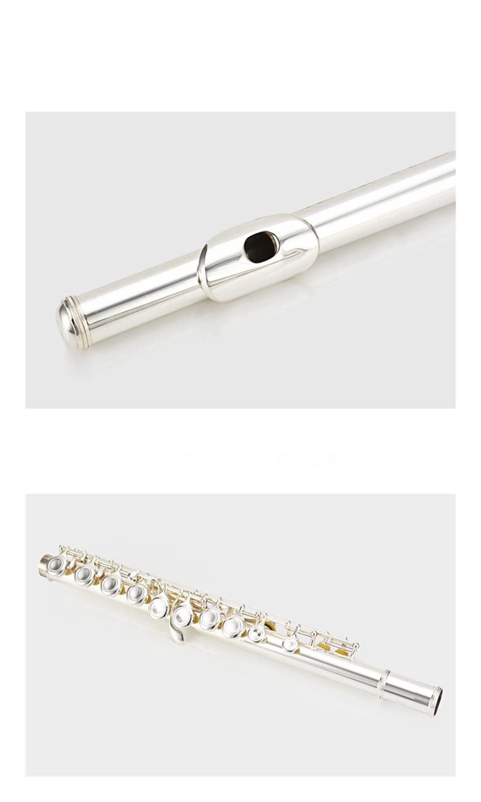 Flauto Flauto Cupronichel Chiave C 16 Fori Strumenti Musicali Placcati Argento con Custodia E Accessori (Color : Hard Box)