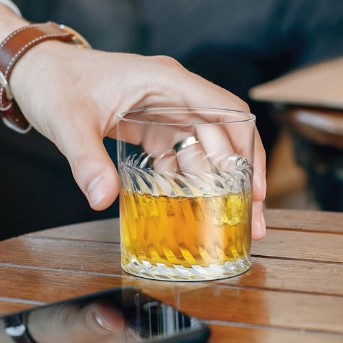 Image of Treo by Milton Tide Whiskey Glass Set of 6 I Premium Glass Tumbler for Bourbon, Scotch & Cocktails I 340 ml
