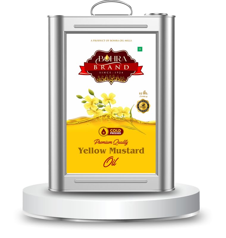 Image of BOHRA BRAND Pure & Natural YELLOW MUSTARD OIL | Ideal for Frying, Roasting, & Baking | Size :15lt