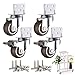 Resszo 4 Pcs Rotelle per Mobili Pesanti 50MM Ruote per Carrello Ruote Girevoli con Freno, Piastra di Montaggio a L per Supporti Fiori e Culle Rotelline Mobiletti Rotelle con Freno Pallet (50MM)
