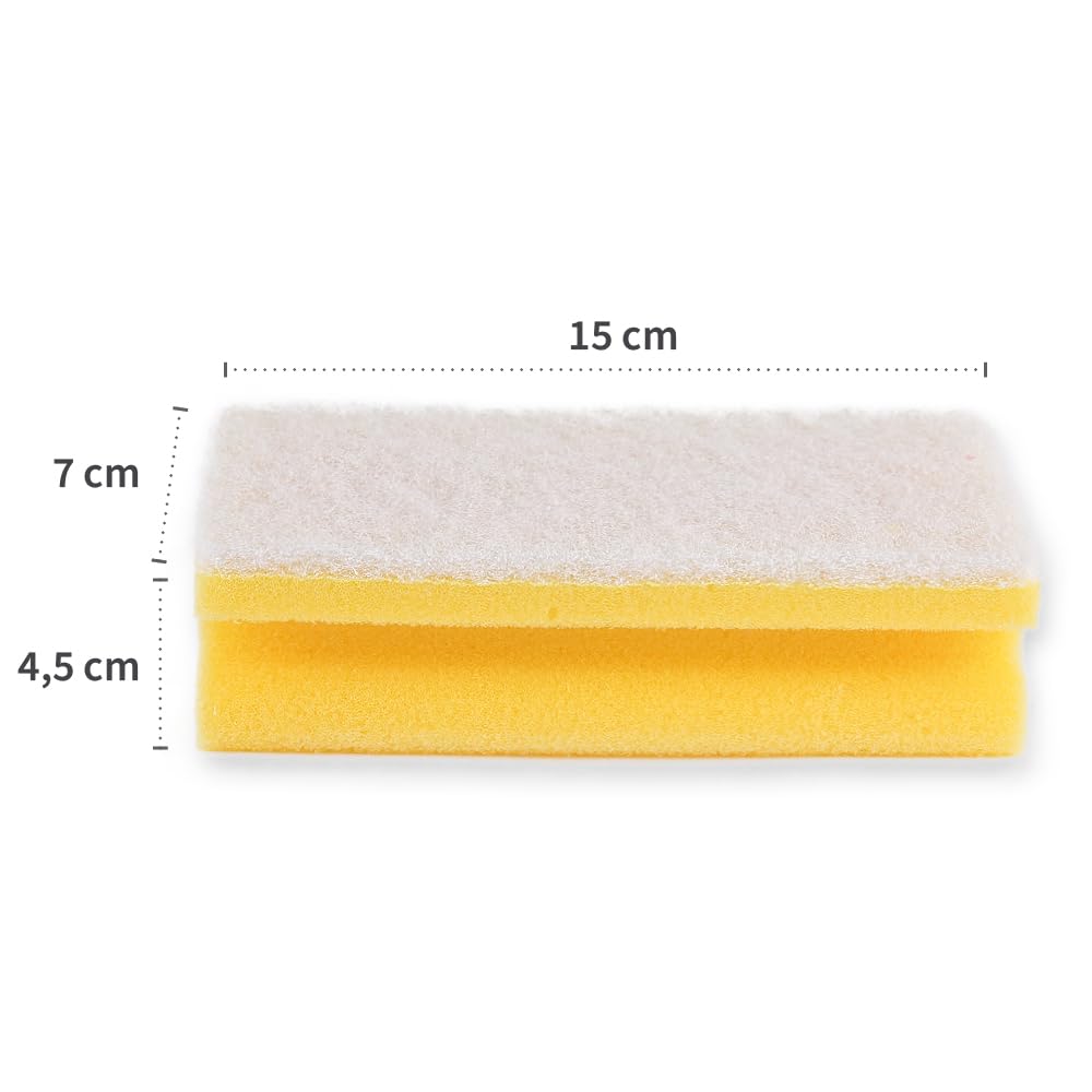 100 Stück Franz Mensch Padschwämme Colour gelb 15x7 cm | Schaumstoff/Softvlies, H: 4,5 cm, Reinigungsschwämme, Putzschwämme, vielseitig einsetzbar