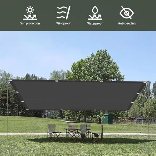 Vela de Sombra Rectangular Gris Oscuro Exterior Resistente al Desgarro 4