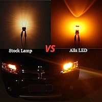 Vista 4 de Alla Lighting Nuevamente Actualizado 7440 7443 Bombillas LED para Luces de Freno, Traseras, Señalización de Giro (Amarillo Ámbar)