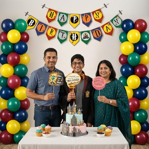 Image of Party Propz Happy Birthday Decoration Kit - 85Pcs Theme Birthday Decoration Items for Kids, Happy Birthday Balloon Decoration Kit, Birthday Banner and Birthday Props for Boys & Girls (Cardstock,Latex)