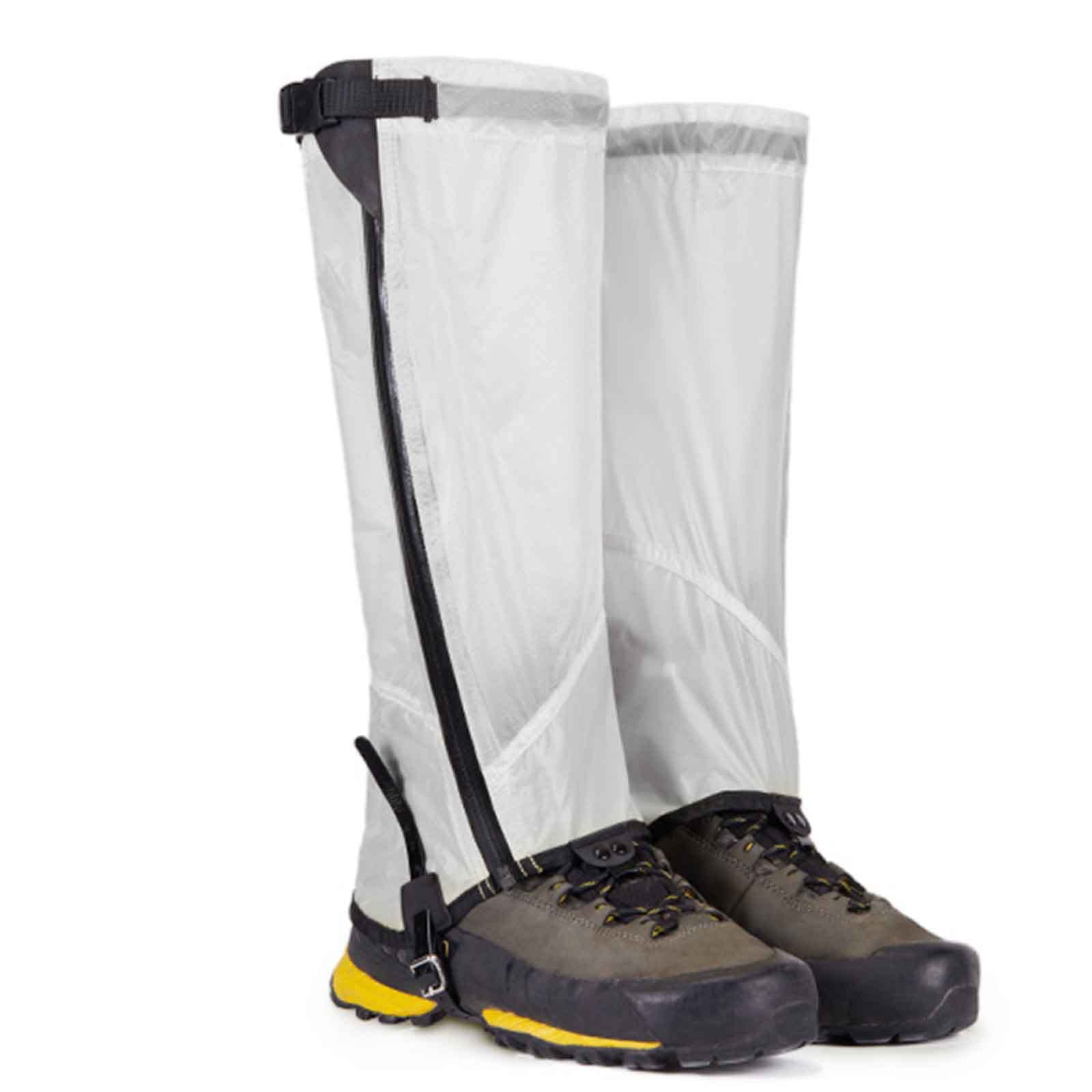 Guêtres de jambe imperméables et réglables, pour bottes de neige en plein air, camping, trekking, escalade, chasse, (gris, M)
