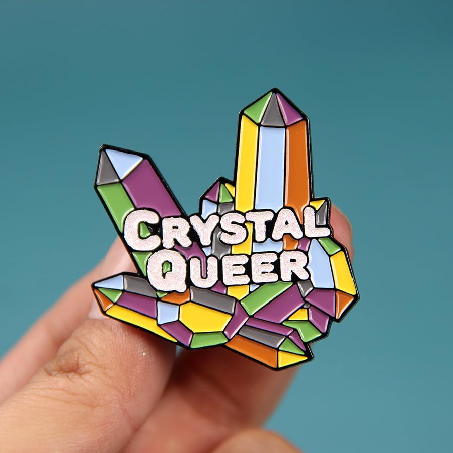 Image of Crystal Queer Enamel Pin LGBT Pride Badge Brooch For Backpacks