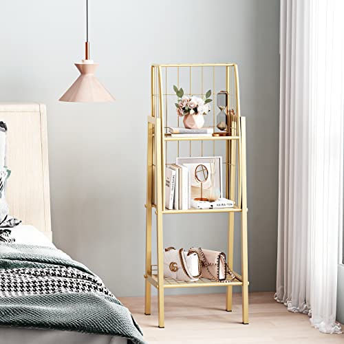 Doorxifo Modern Gold Bookcase Freestanding,Heavy Duty Metal Gold Bookshelves Organizer For Bedroom Home Office,Gold Storage Rack Book Rack. #TOP5