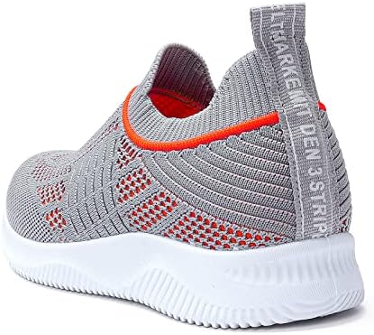 ZHILETAO Kid's Athletic Walking Shoes Casual Breathable Mesh Slip-on Sneakers for Light Grey Size 2M Little Kids
