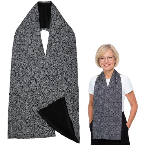 CASYUNE Washable Adult Bib Scarf for Senior Citizens & Elderly - Reversible Adult Bibs for Women and Men - Dining Clothing Protectors - Dining Scarf for Adults