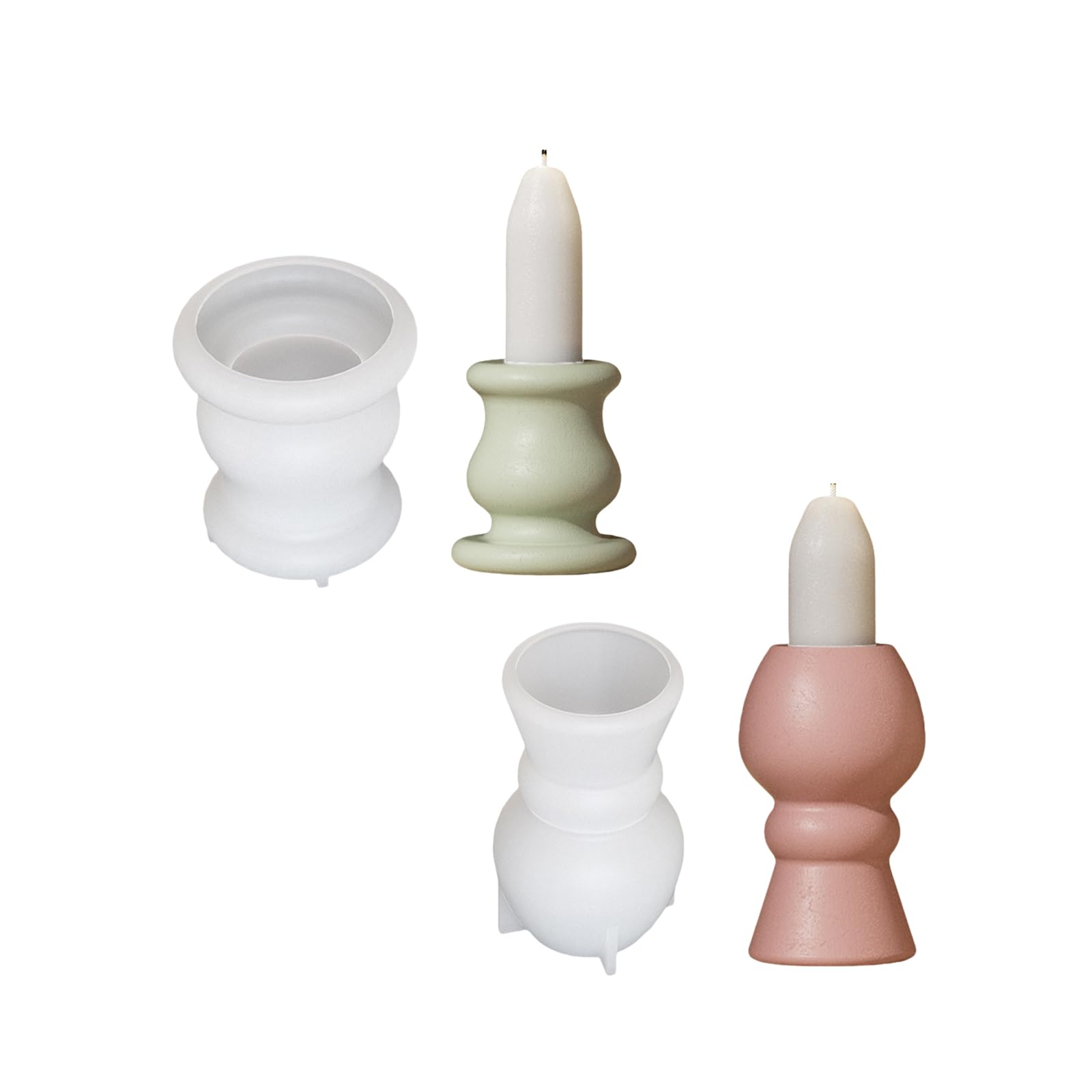 NEWFT Silicone Crafting Mold Round Shape Candle Stand Round Candlestick Suitable for Weddings and Exhibitions