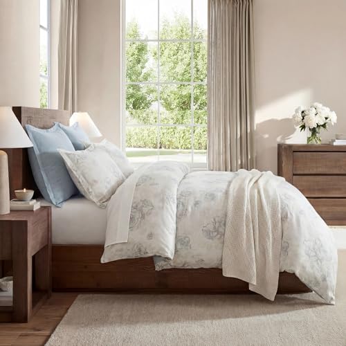 Image of HiEnd Accents Rosaline Washed Linen 3 Piece Queen Floral Comforter Set
