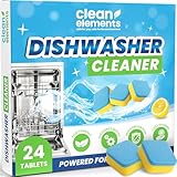 Dishwasher Cleaner Tablets & Deodorizer – 24 Pack (12 Month Supply) Deep Cleaning Descaler Pods, Removes Limescale, Hard Water, Calcium, Grease & Odor, Septic Safe Heavy Duty for Dish Washer