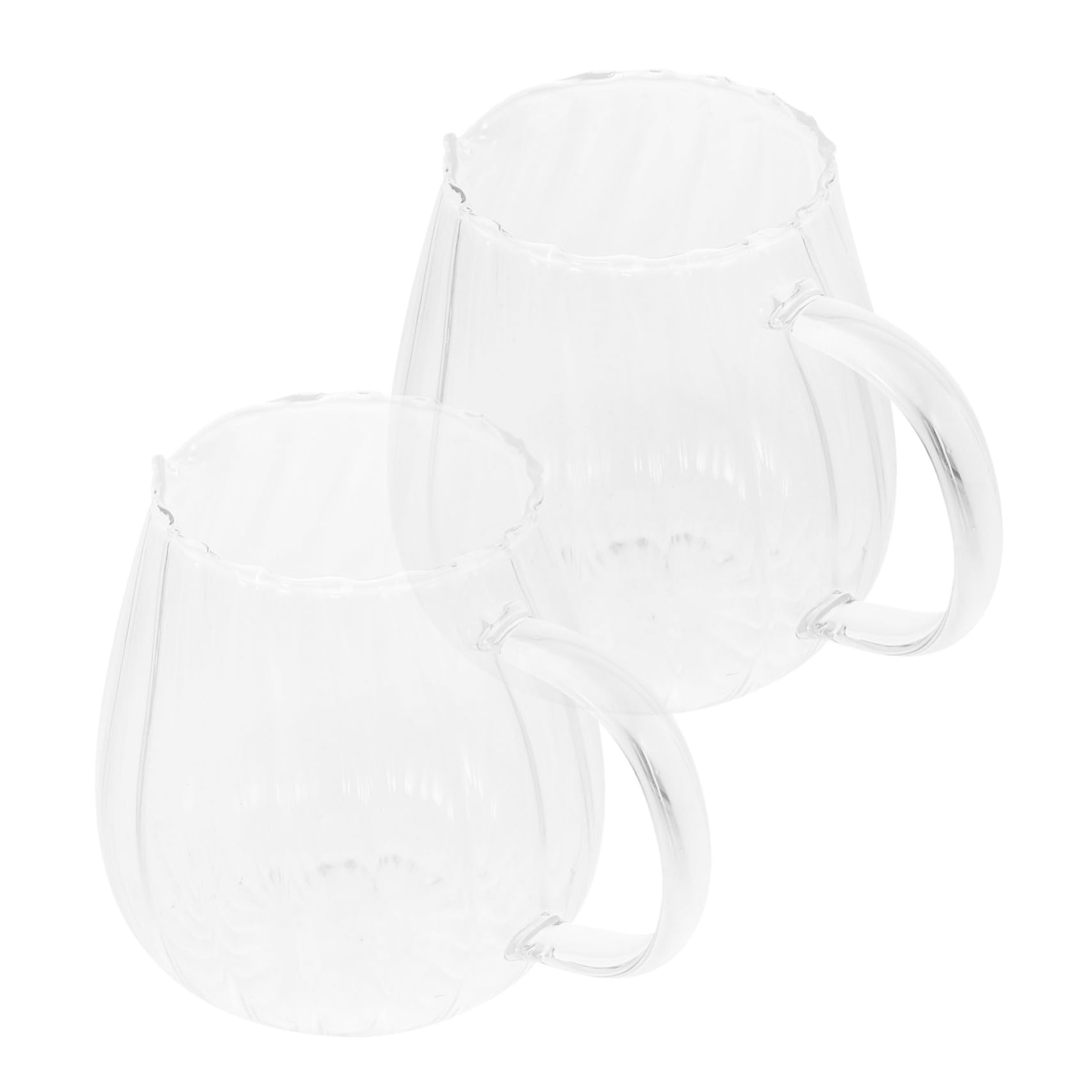 Garneck Glass Striped Pitcher 2 Pieces Creamer Makers for Coffee Milk Tea Water