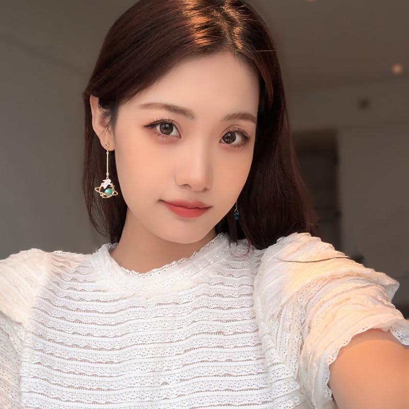 Bunny Earrings Asymmetric Cartoon Earrings Cute Rabbit Moon Star Tassel Earrings Long Bunny Tassel Earrings for Women Earrings Droplet Chain Jewelry for Friends - Image 4