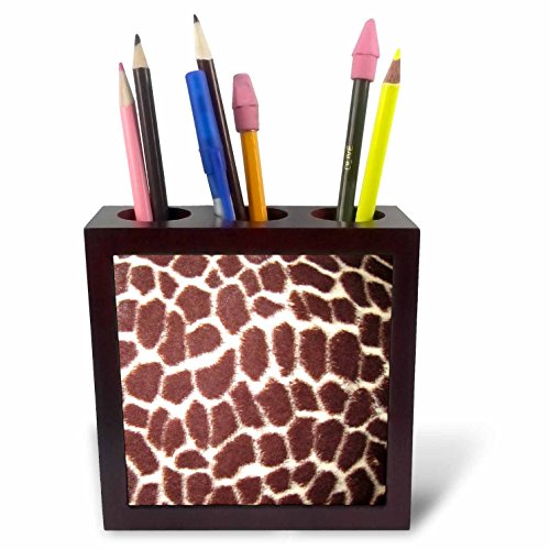 3dRose ph_23699_1 Giraffe Print-Tile Pen Holder, 5-Inch