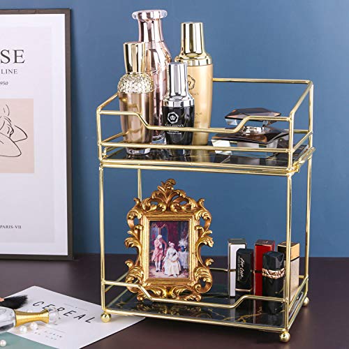 Z Plinrise Makeup Organizer Shelf, 2 Tier Bathroom Vanity Tray For Perfumes, Makeups, Toiletries And Skincare, Multifunctional Cosmetic Storage Rack For Dresser And Countertop #TOP3
