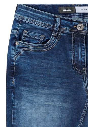 Cecil Mid Waist Slim Leg Jeans im Casual Fit mid Blue Used wash 30 – Ansicht 4