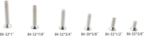 Miniatura 2 de HVAZI 8 # -32 304 Tornillos de máquina de cabeza plana Phillips de acero inoxidable Kit surtido (8 # -32)