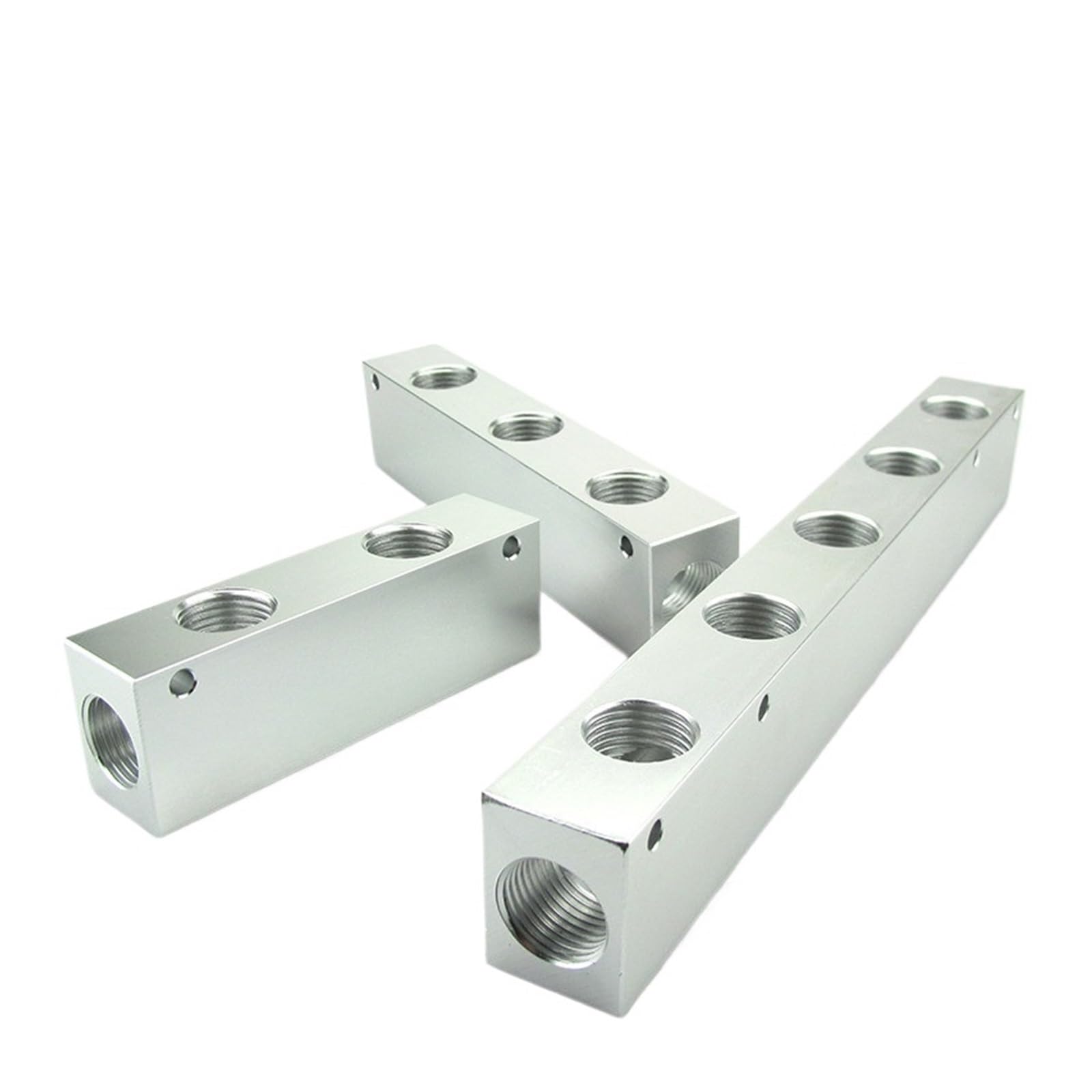 1/2 "BSP gwint żeński 27x36mm 2-10 sposobów 4-12 portów solidny aluminiowy rozdzielacz pneumatyczny rozdzielacz bloku dystrybucji powietrza(5 Ways 7 Ports)