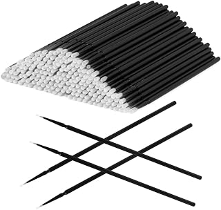 LOPHE 200pcs micro brushes for eyelash extensions brushes rods micro brush micro brush applicators for eyelash removal, makeup, nail art painting (black)