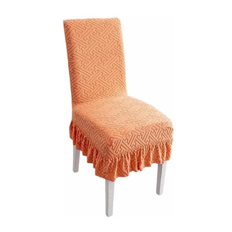 Momooda Funda para Silla de Comedor con Respaldo Alto y Cojín de Esponja, Lavables y Elásticas, Universales para Bodas Fiestas, Naranja