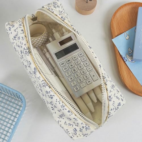 SSyang Trousse Aesthetic, Trousse College Fille, Petites Fleurs Pencil Case, Trousses Stylo, Trousses Scolaire, Une Seule Couche Grande Capacité, Matériel de Toile, pour Écoles, Bureaux – vue 3