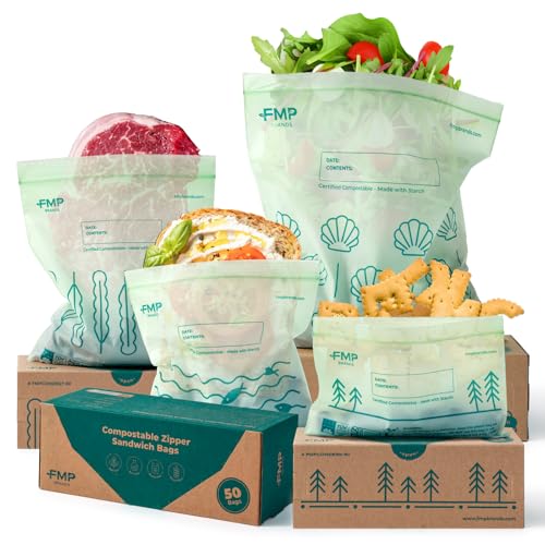 Fit Meal Prep 100% Compostable Food Storage Bags Set, Resealable