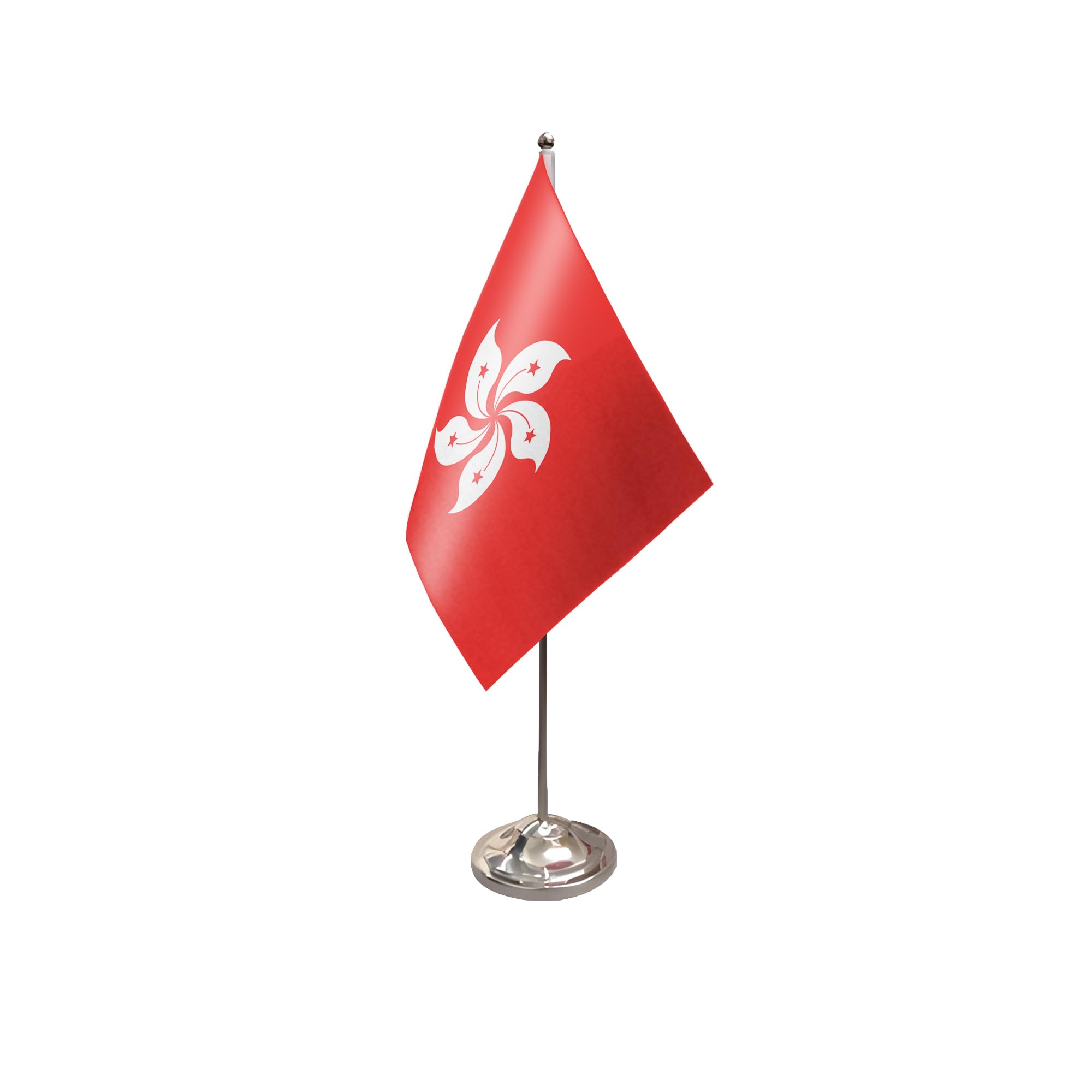 Flagtex Hong Kong New Satin Table Flag With Chrome Pole & Base