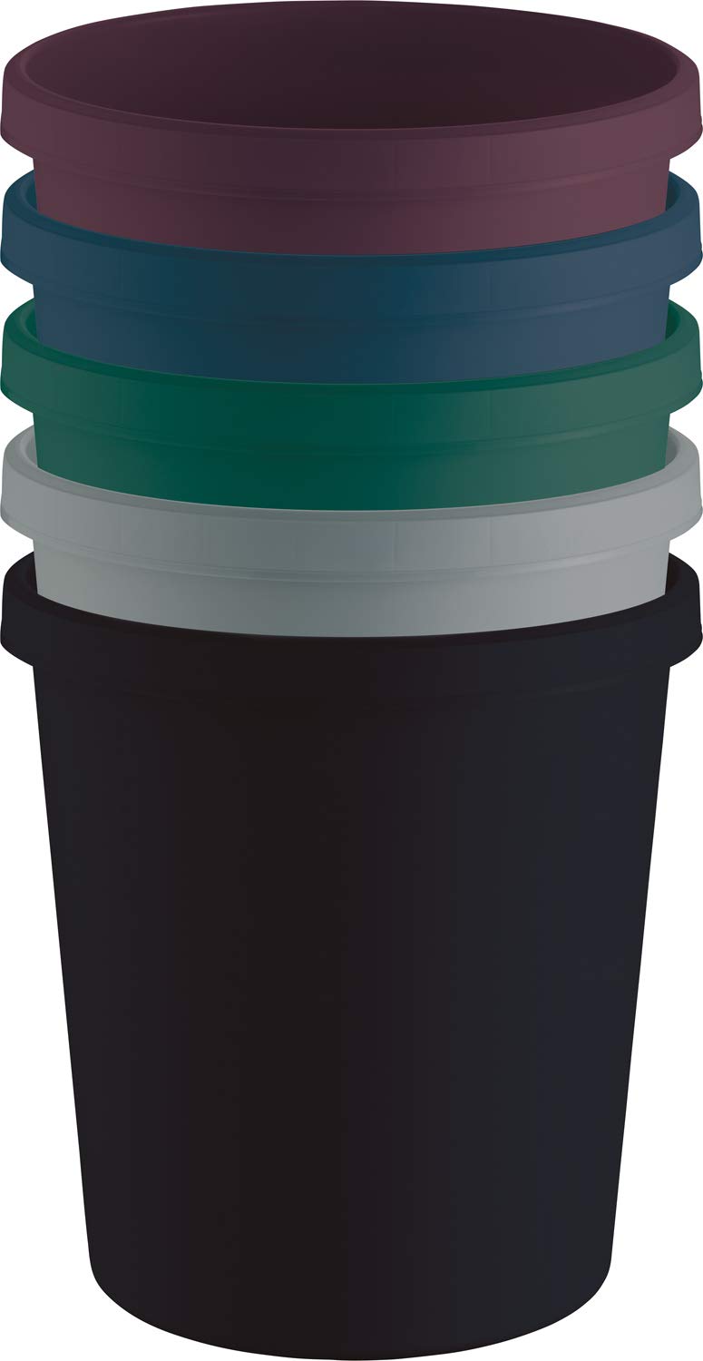 helit H6405895 kosz na śmieci "the green german", 18 litrów, z tworzywa sztucznego pochodzącego z recyklingu z certyfikatem "Blauer Engel", antracytowo-czarny, 1 sztuka
