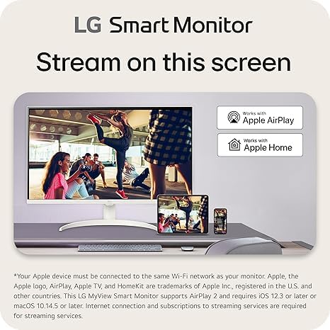 LG 32SR75U-W 32-inch Smart Monitor with Streaming TV, 4K UHD (3840