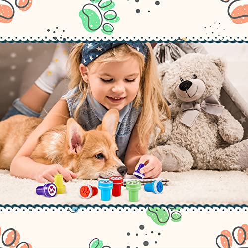 24 Pieces Dog Paw Print Stamp Self Inking Teacher Mini Colorful Stamp Party Favors Assorted Set for Classroom Party Educational Learning Activities - Image 4