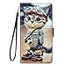 Miagon Full Body Flip PU Leder Schutzhülle für Samsung Galaxy S20 FE,Bunt Muster Hülle Brieftasche Case Cover Ständer mit Kartenfächer,Glas Katze