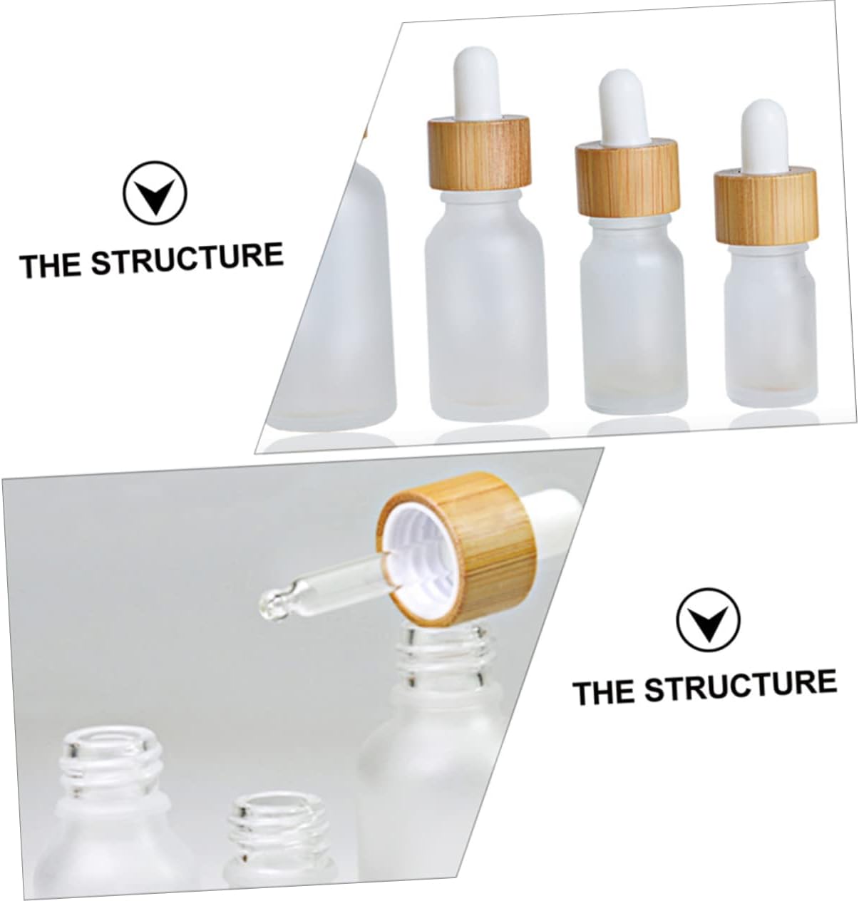8Pcs Dropper Bottles for Essential Oils Lightweight Frosted Containers Durable Empty Dispense Bottles for Travel Multiple Uses with Easy Press Droppers