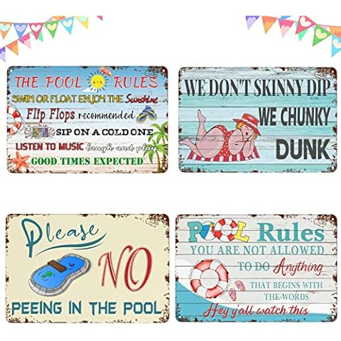 QKLGXLOBAL Pool Rules Sign Set Cover