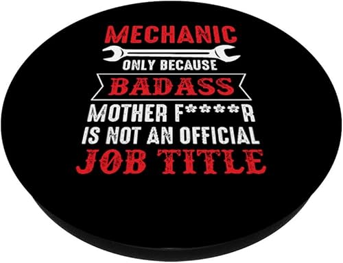Miniatura 2 de Vintage Badass Mecánico Repairman Handyman Funny PopSockets Agarre y soporte para teléfonos y tabletas, Negro