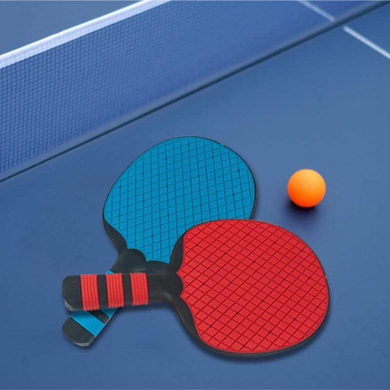 Molded Training Competition Table Tennis Racket Set with Straight Handle High Elasticity Rubber Coating